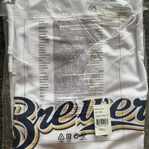 Milwaukee Brewers Men's Majestic MLB Official Cool Base Home Baseball Jersey